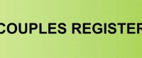 Green gradient background with text: 'COUPLES REGISTER'.